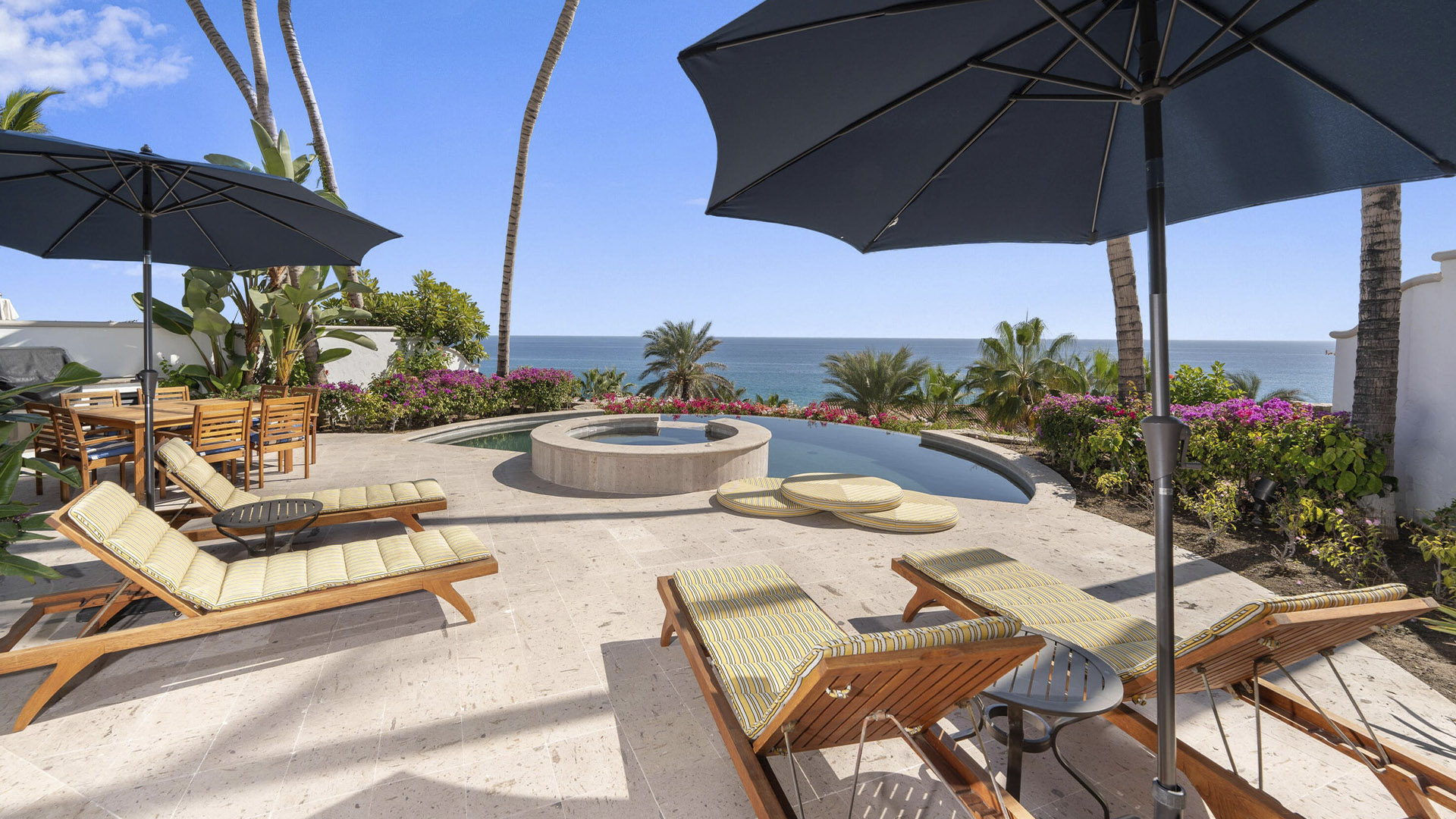 Private terrace of a Los Cabos condo with Sea of Cortez view
