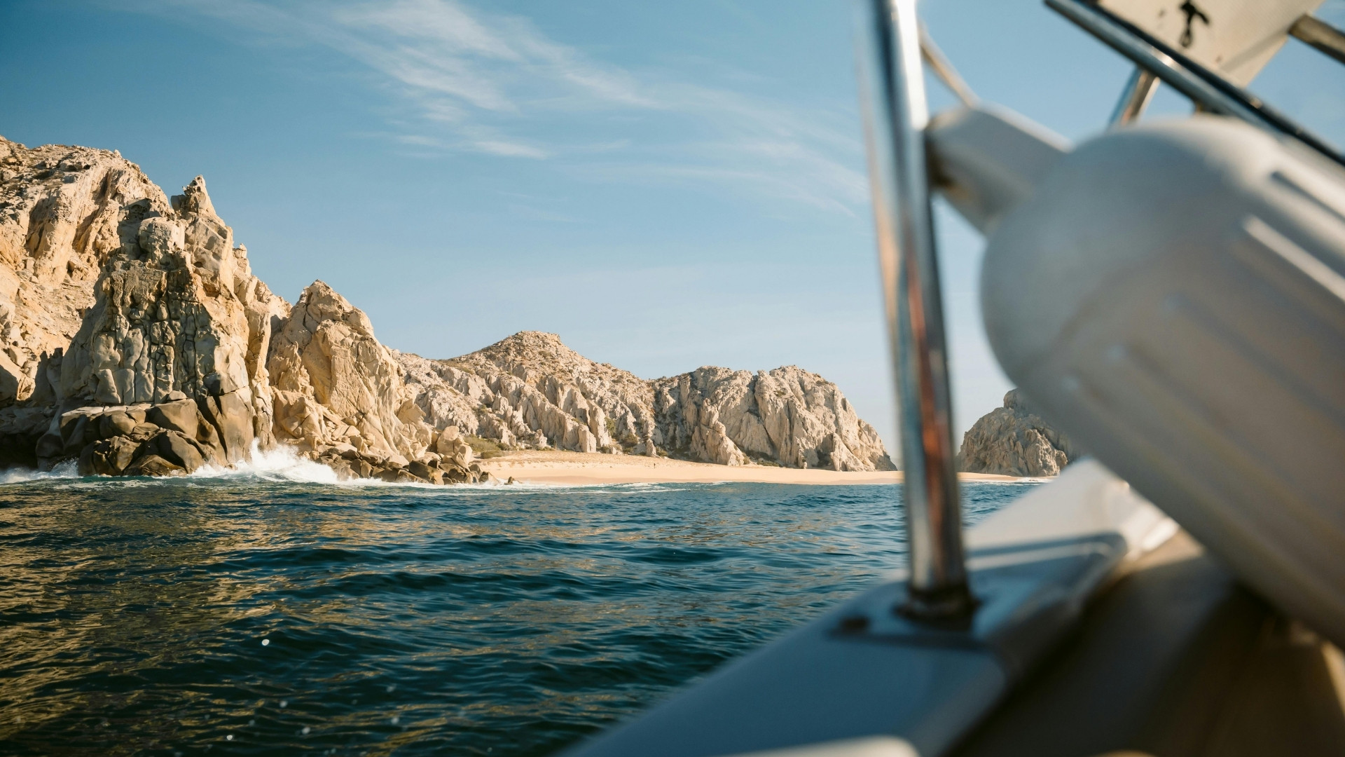 Aerial view of Palmilla, San José del Cabo, with luxury villas and turquoise Sea of Cortez