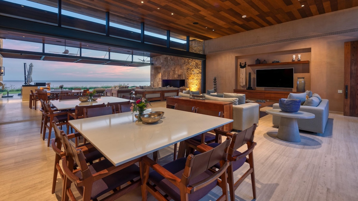 Open-concept living room in Ritz-Carlton luxury villa, Los Cabos