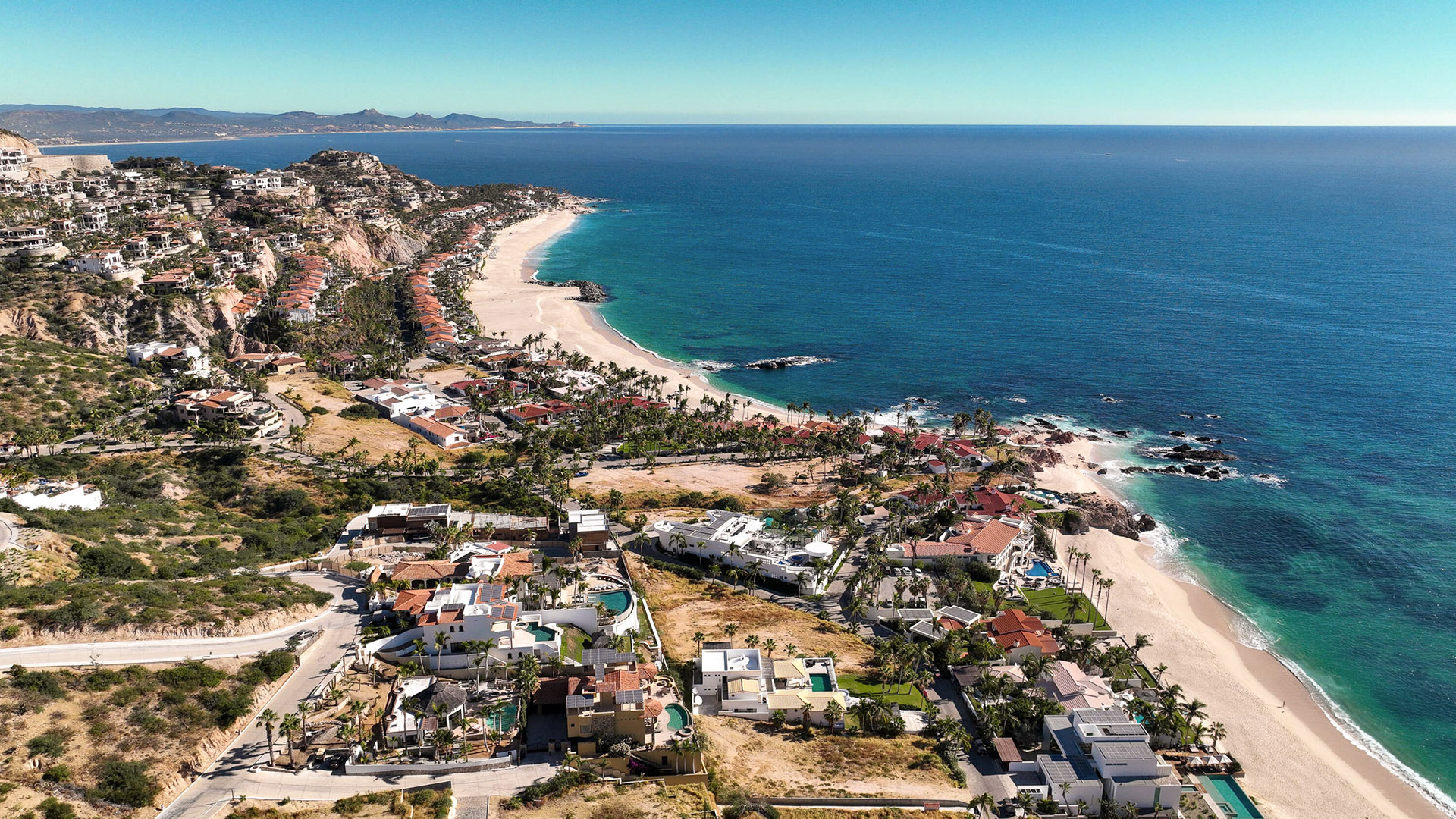 Palmilla beachfront villas in San Jose del Cabo at sunrise