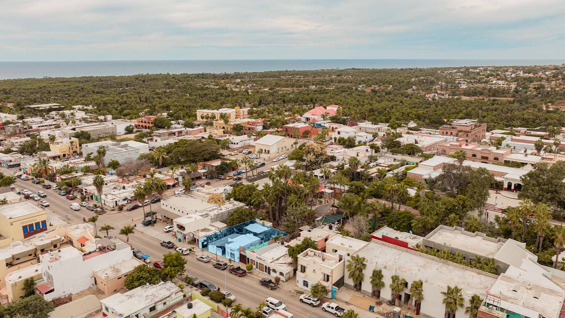 Facade of Todos Santos Surf Shop iconic building downtown