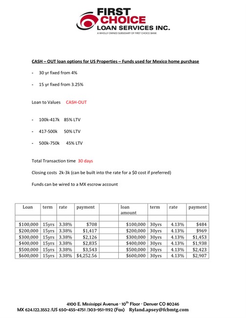 Home Loans For Los Cabos Real Estate Purchase